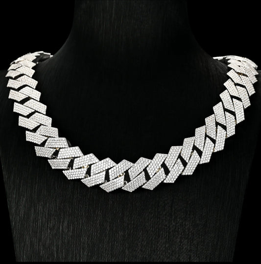 *CHAIN* 925 Sterling Silver Full Vvs Moissanite Iced Out Cuban Link